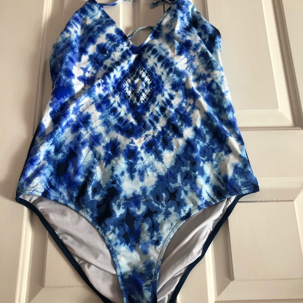 Tie dye one piece bathing suit